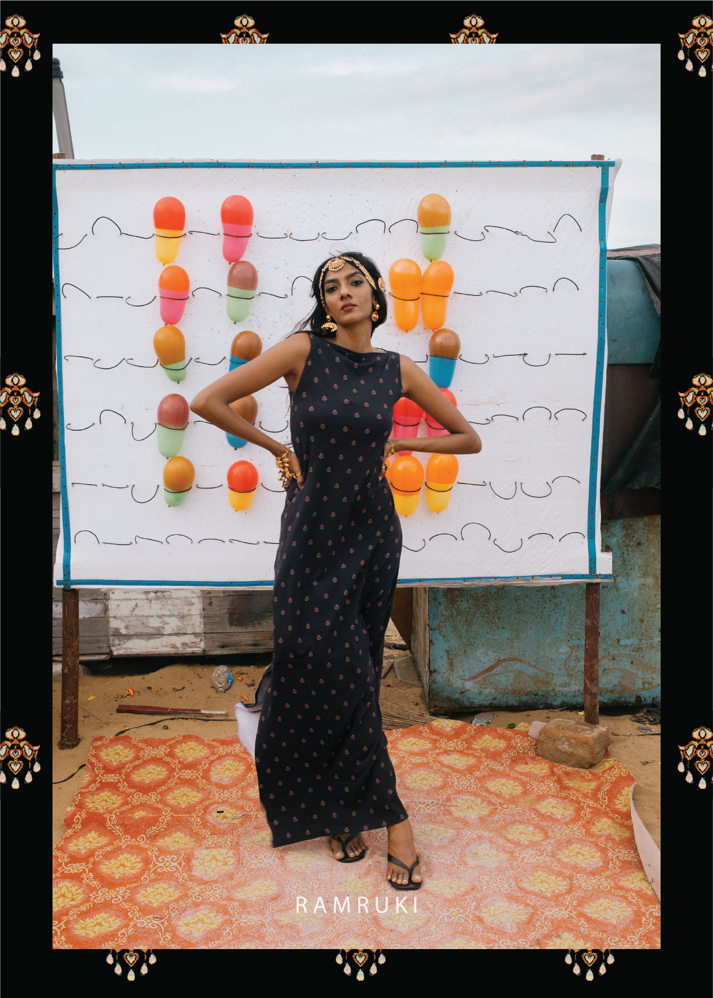 Palūṉ Black Mookuthi Dress
