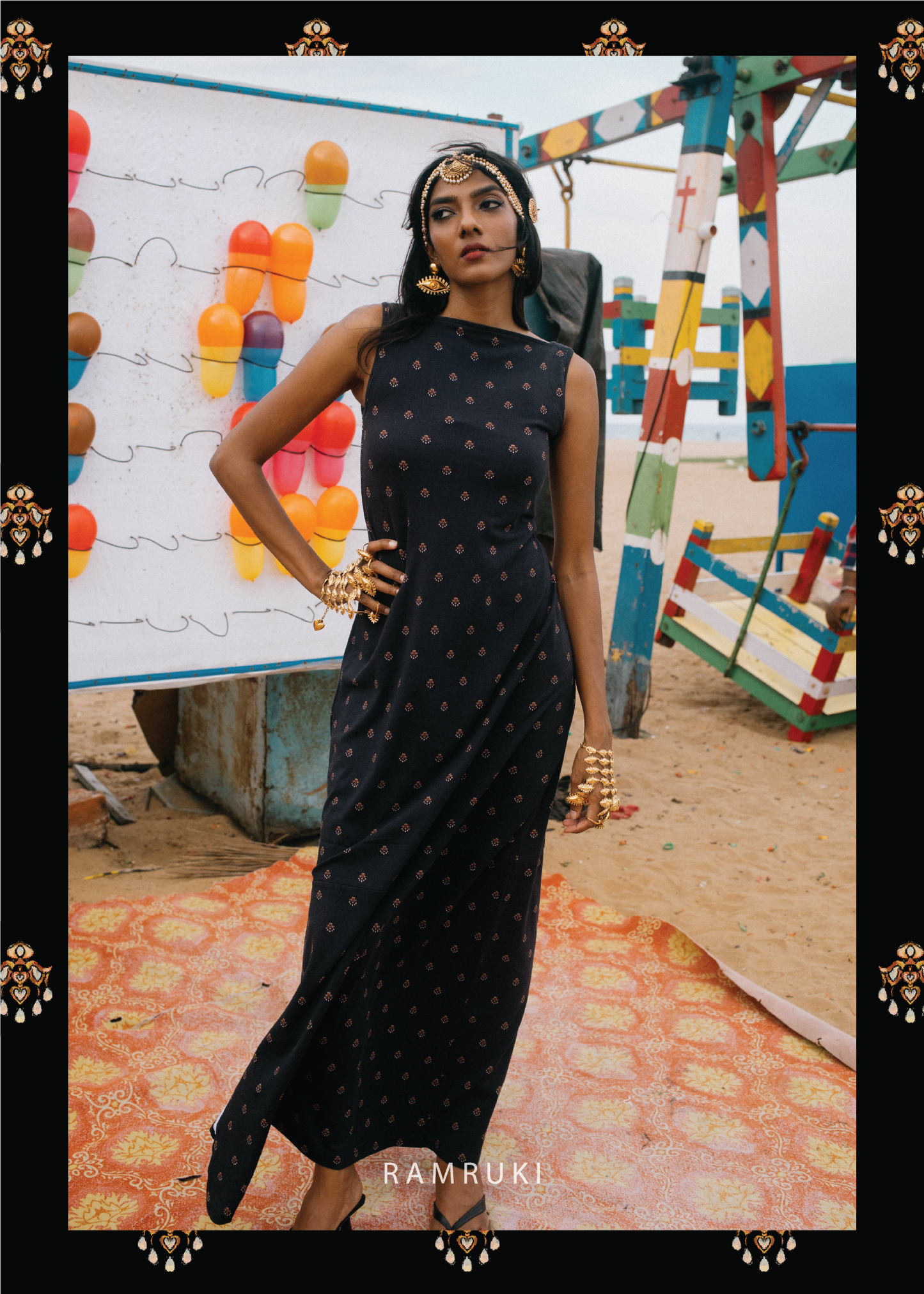 Palūṉ Black Mookuthi Dress