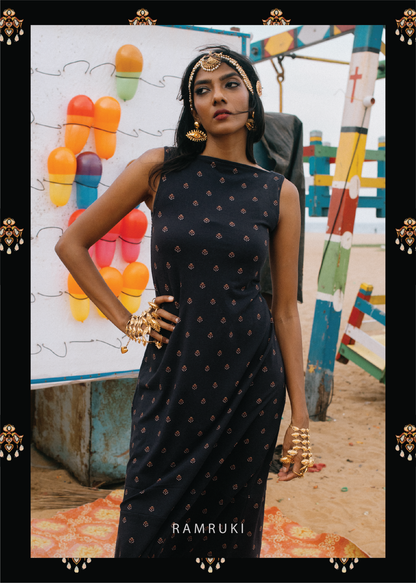 Palūṉ Black Mookuthi Dress