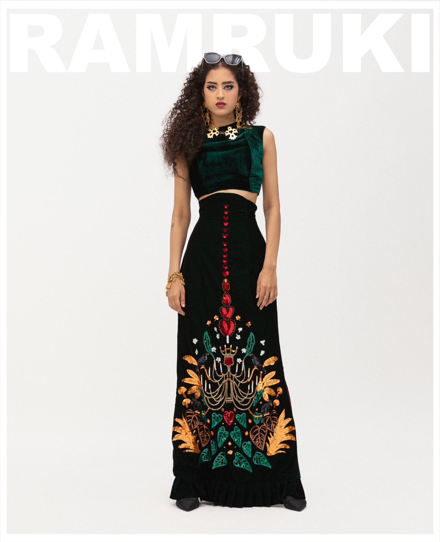 Chandelier and Crow Top & Skirt Set