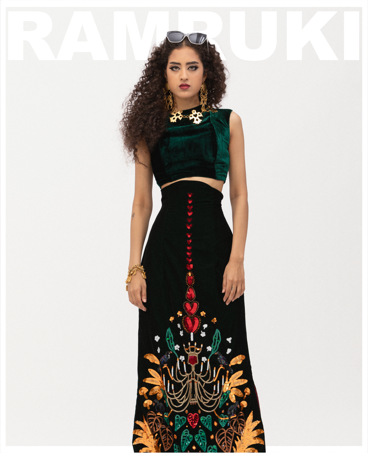 Chandelier and Crow Top & Skirt Set