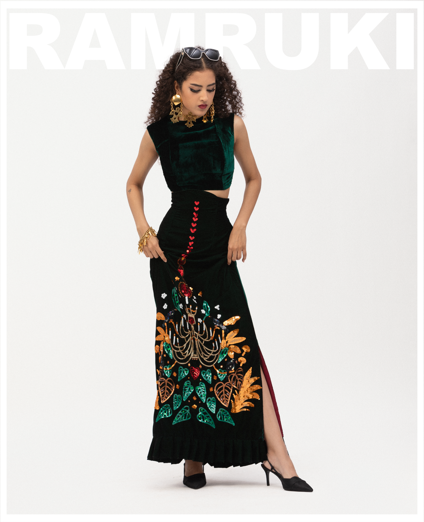 Chandelier and Crow Top & Skirt Set