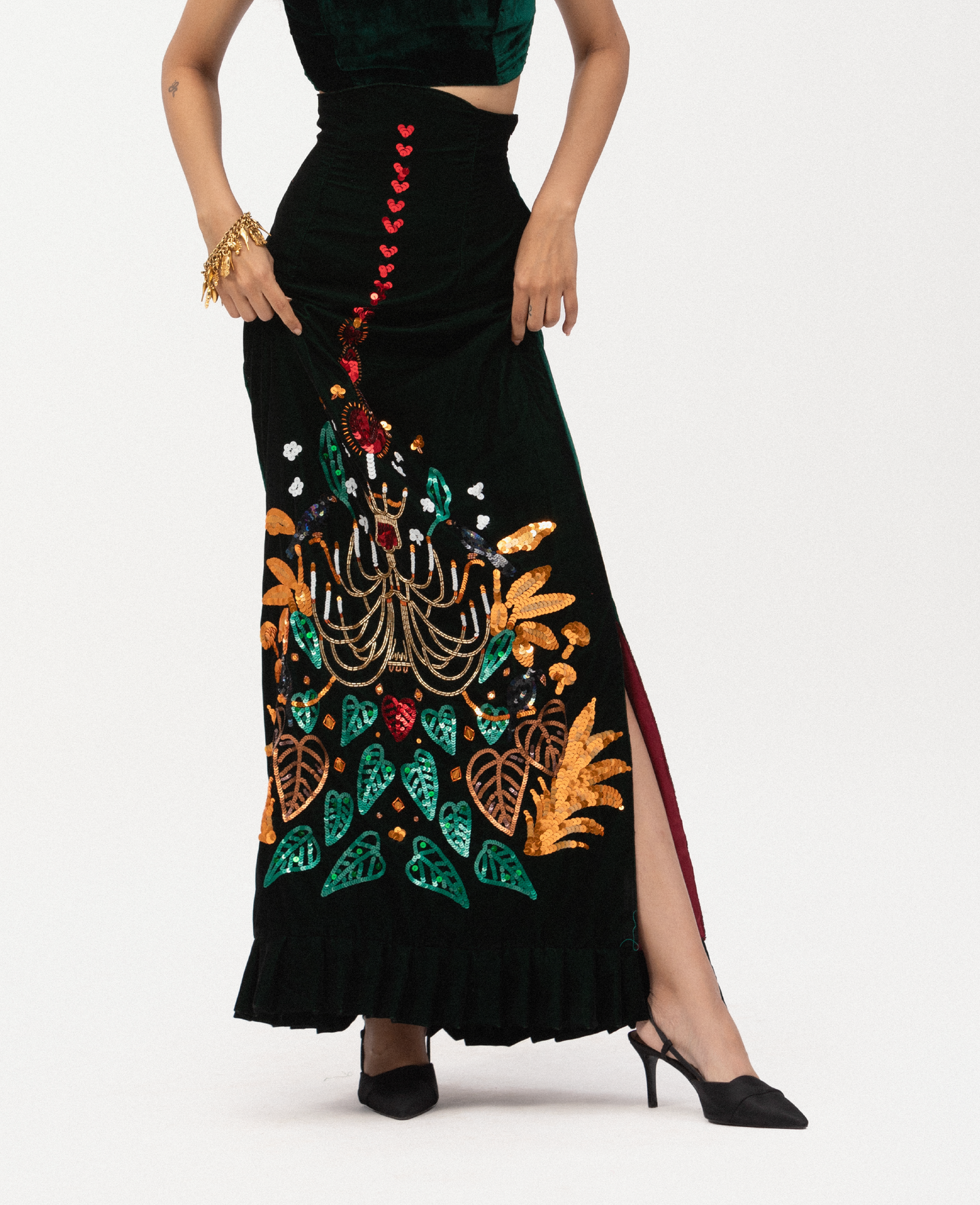 Chandelier and Crow Top & Skirt Set