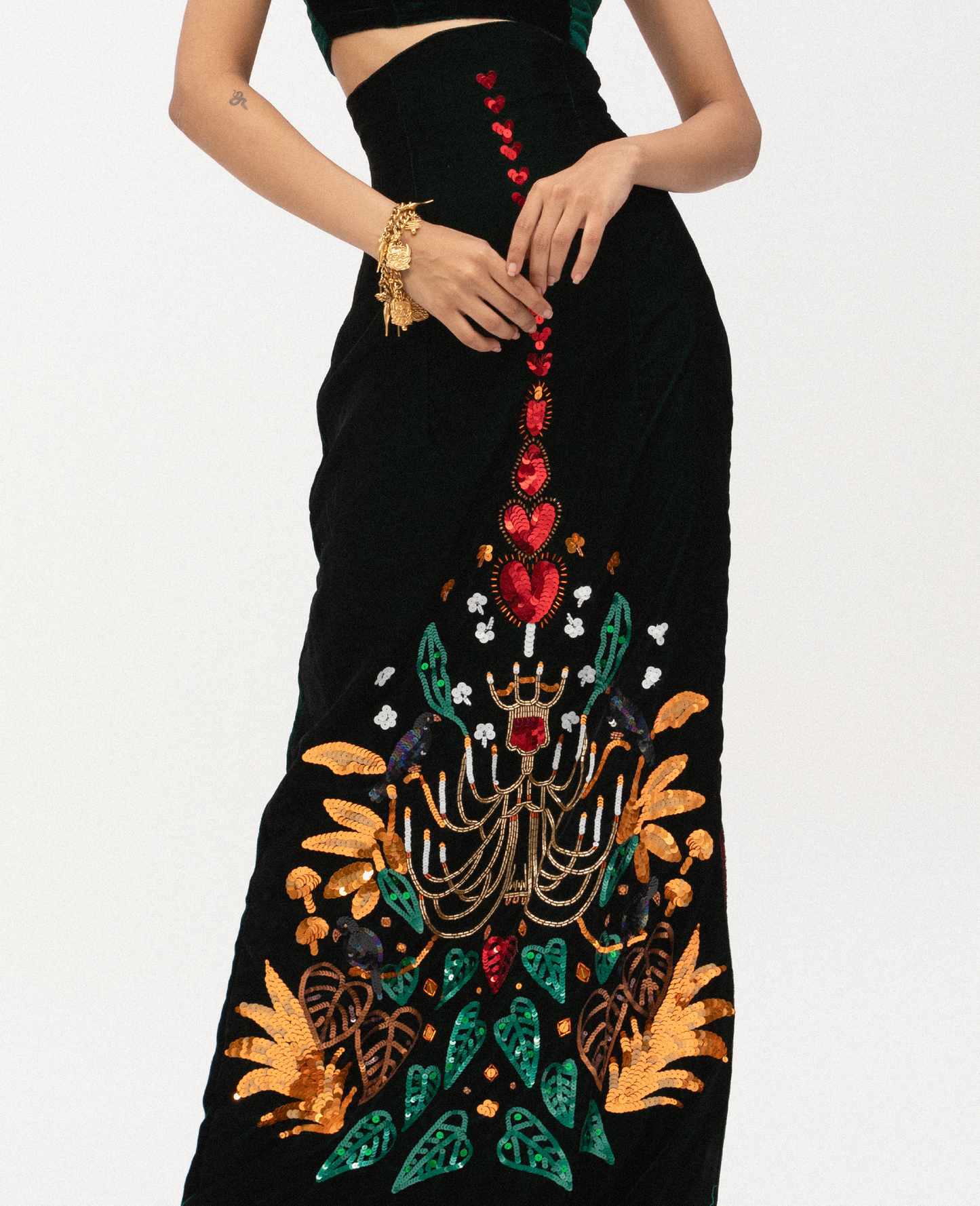 Chandelier and Crow Top & Skirt Set