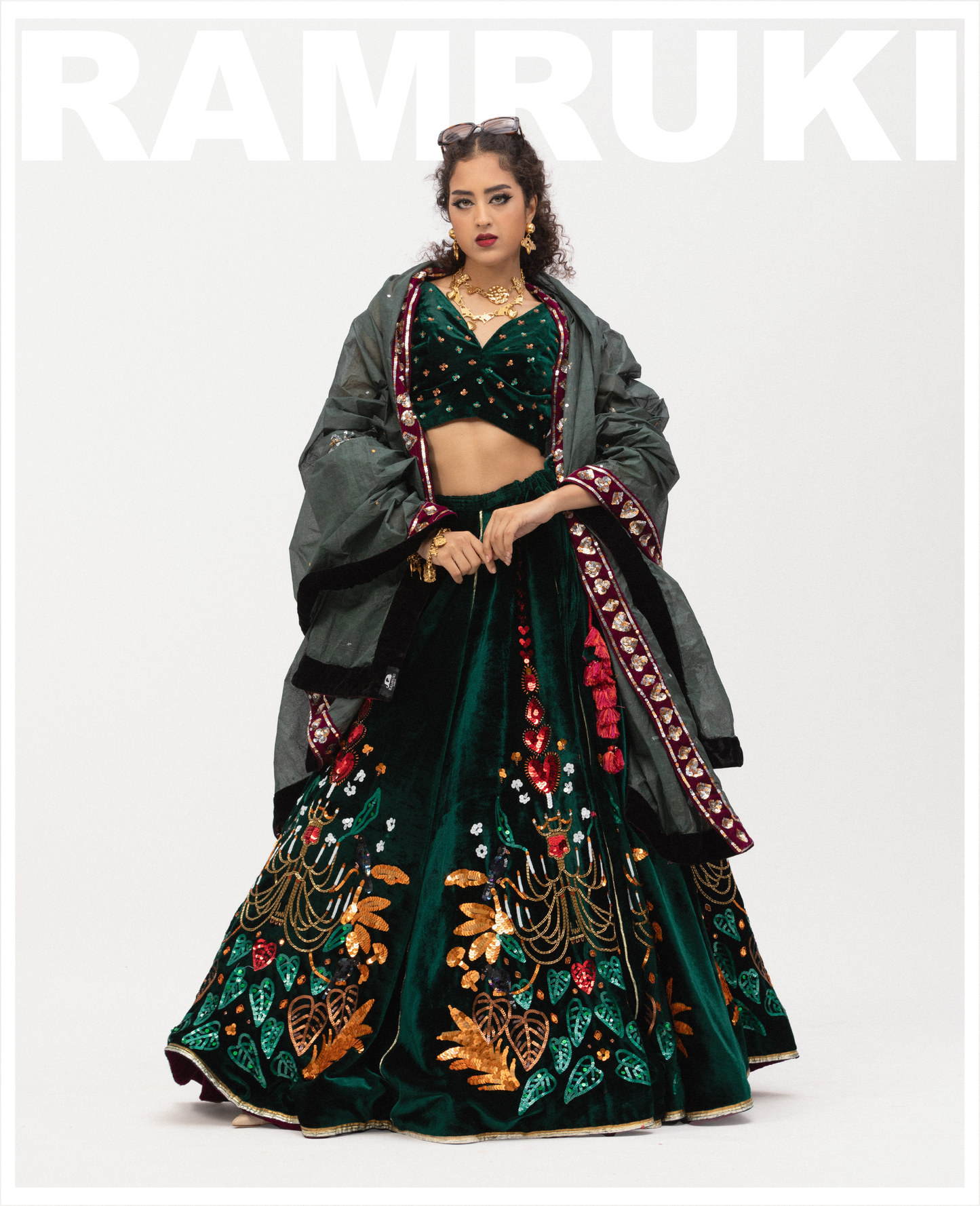 Chandelier and Crow Lehenga