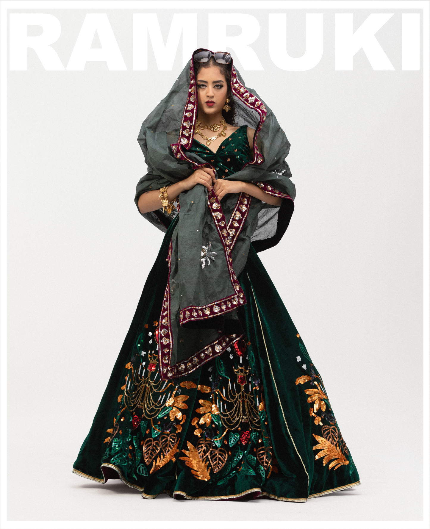 Chandelier and Crow Lehenga