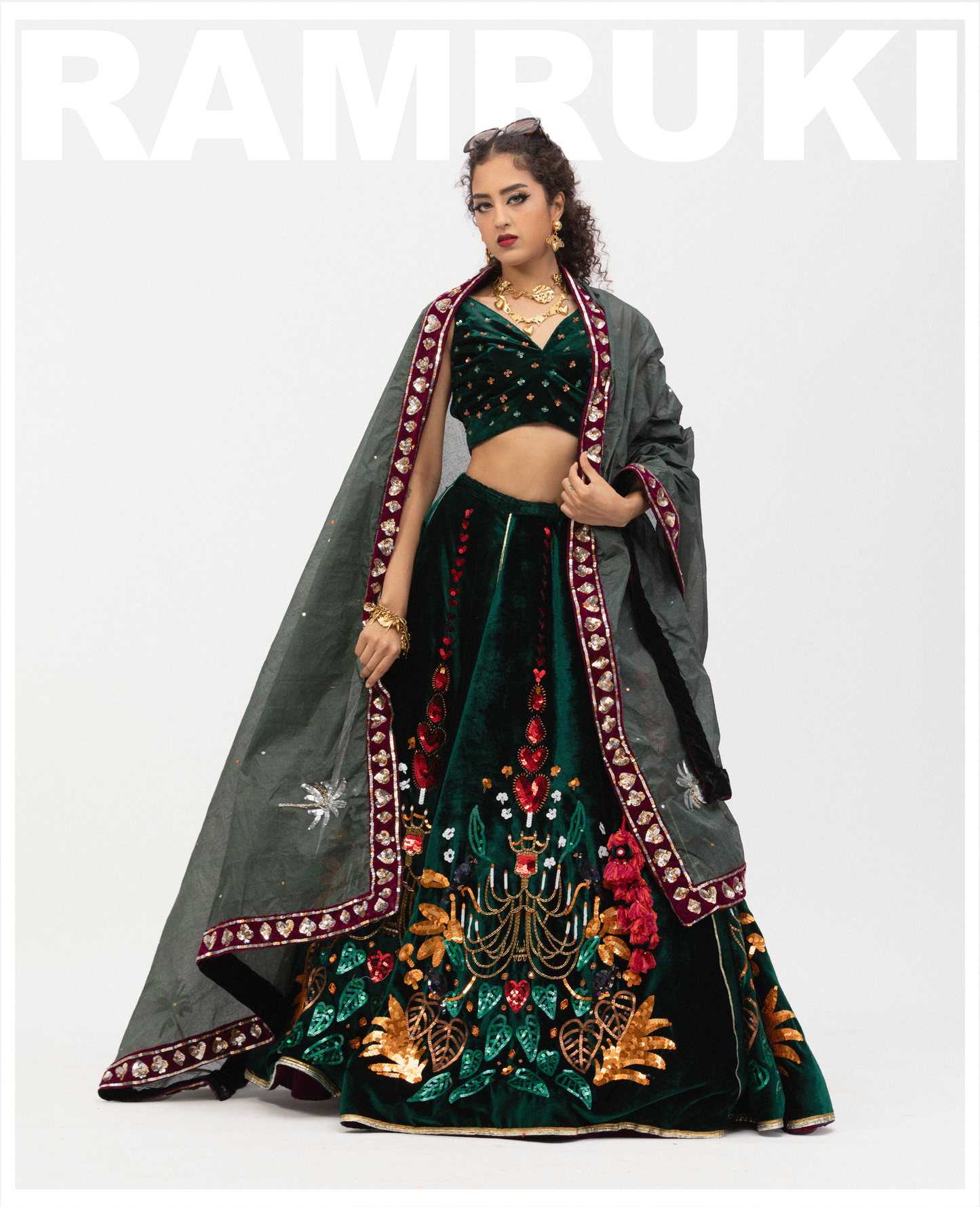 Chandelier and Crow Lehenga
