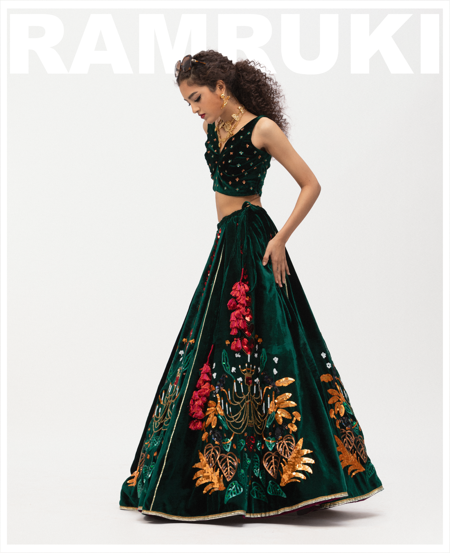 Chandelier and Crow Lehenga