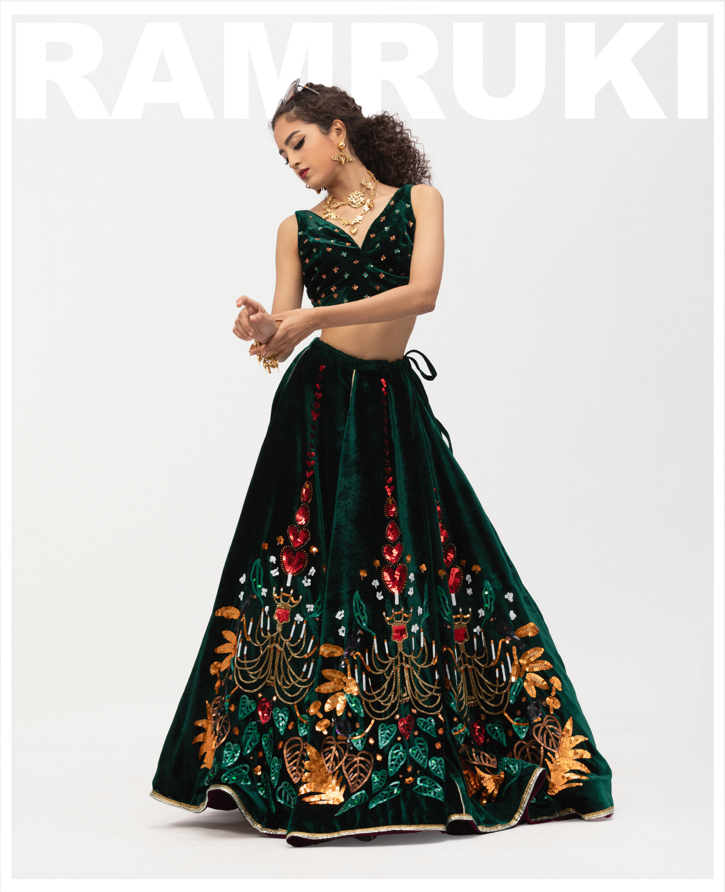 Chandelier and Crow Lehenga
