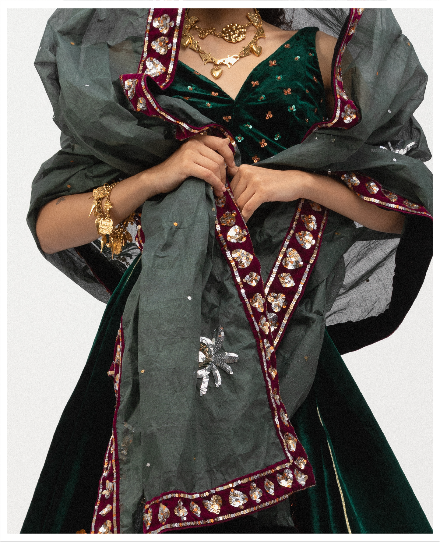 Chandelier and Crow Lehenga