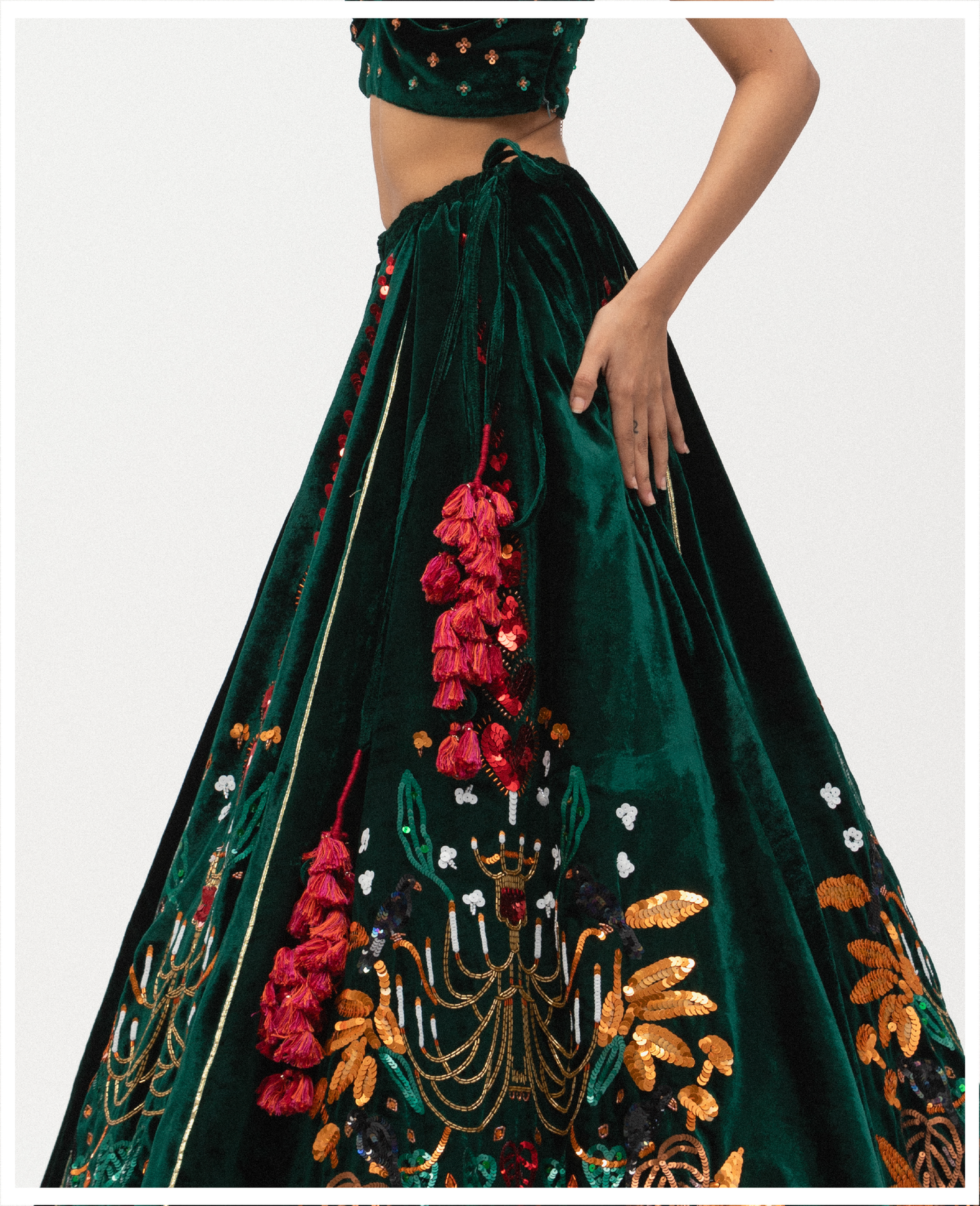 Chandelier and Crow Lehenga