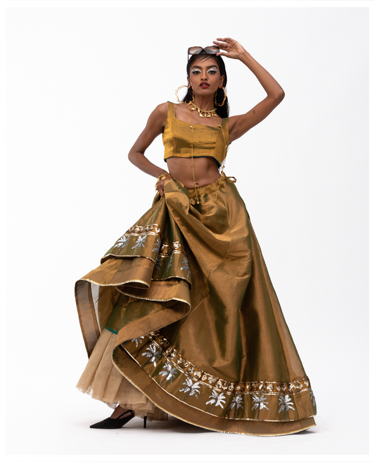 Golden Lehenga with Aish Blouse Set