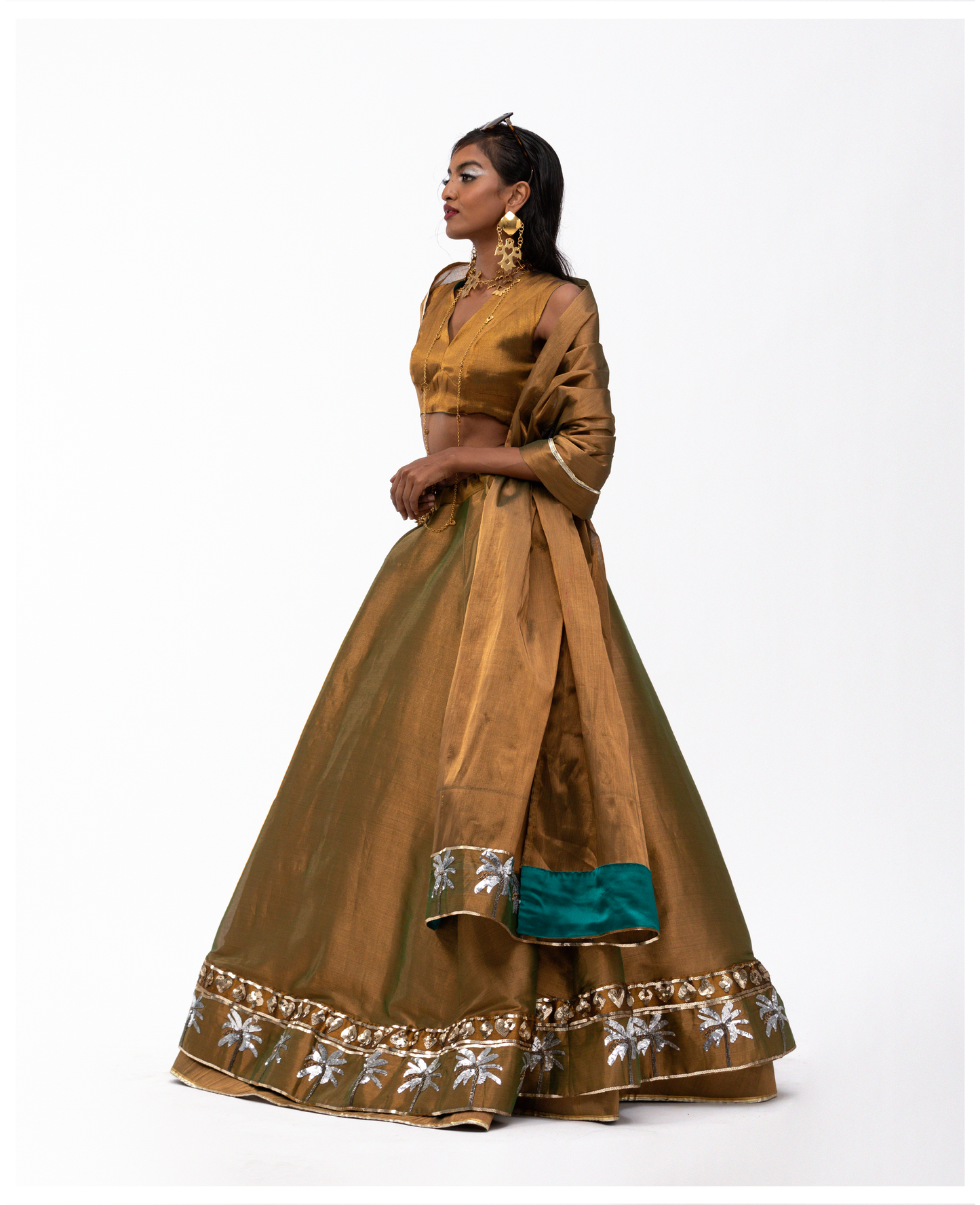 Golden Lehenga with Radha Blouse