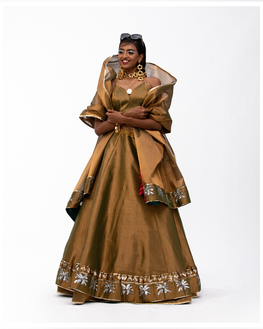 Golden Lehenga with Roshini Blouse
