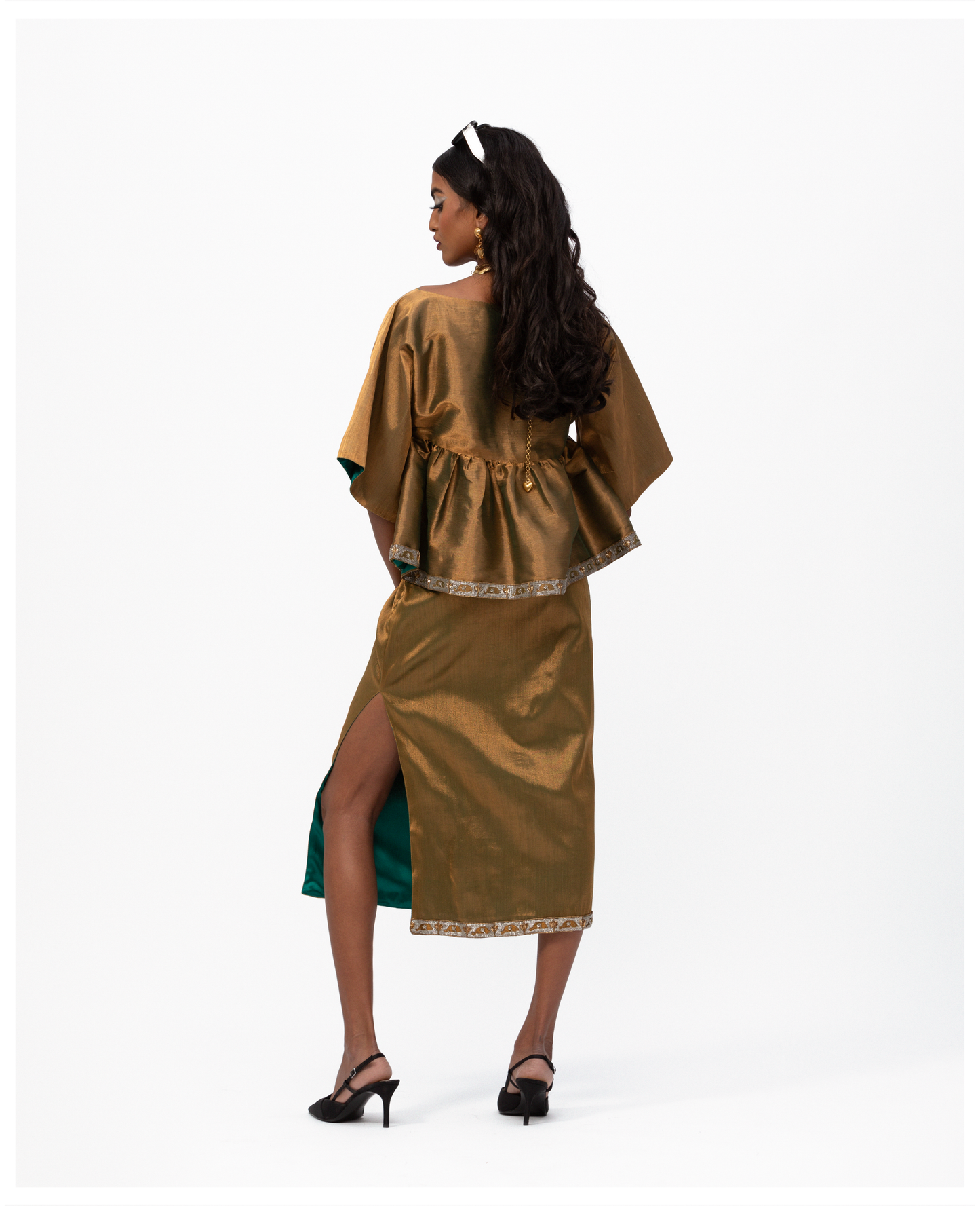 Ramruki Elephant Golden Skirt and Golden Elephant Top Set