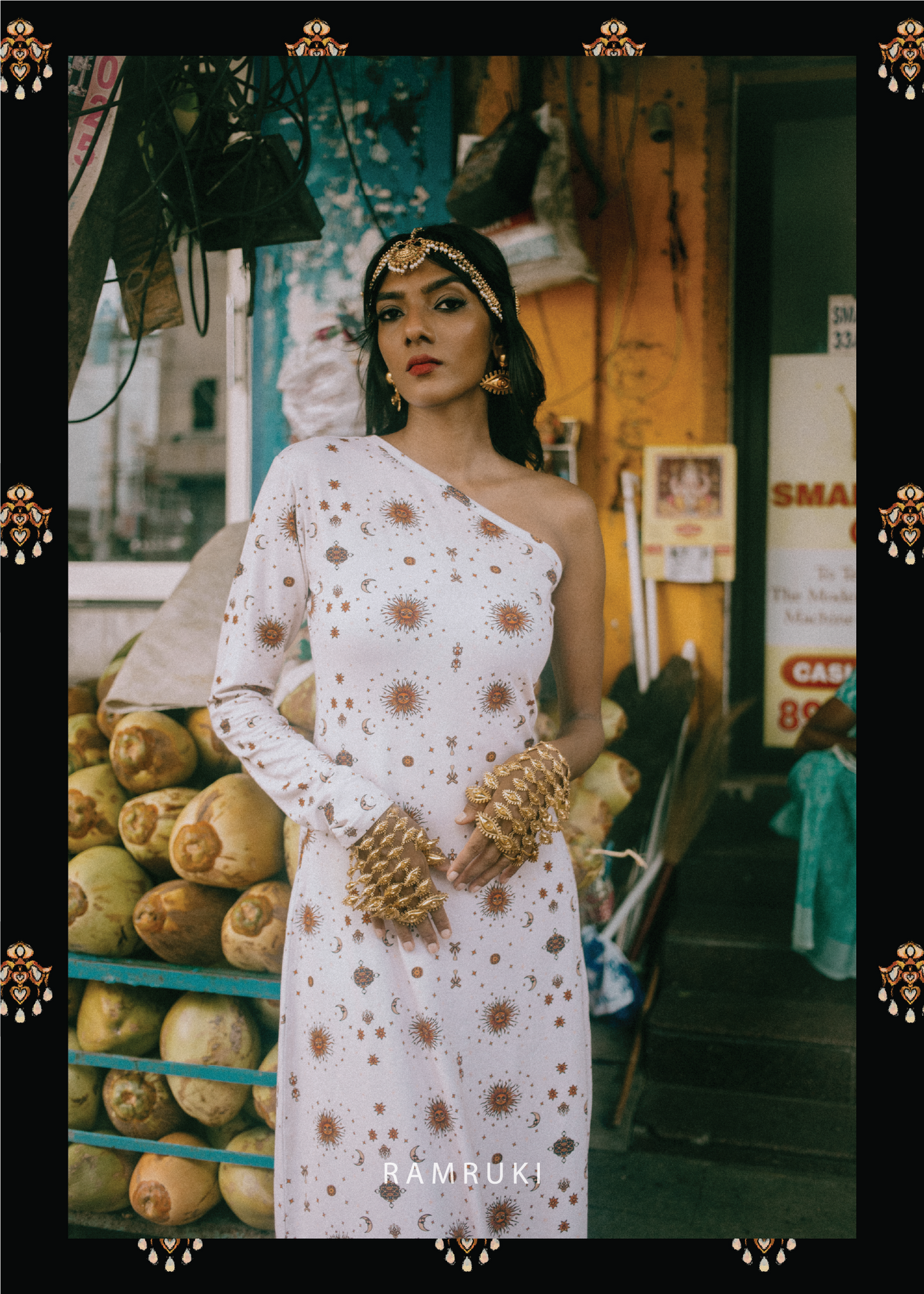 Suriyan Chandiran Mookuthi One Side Shoulder Long Dress