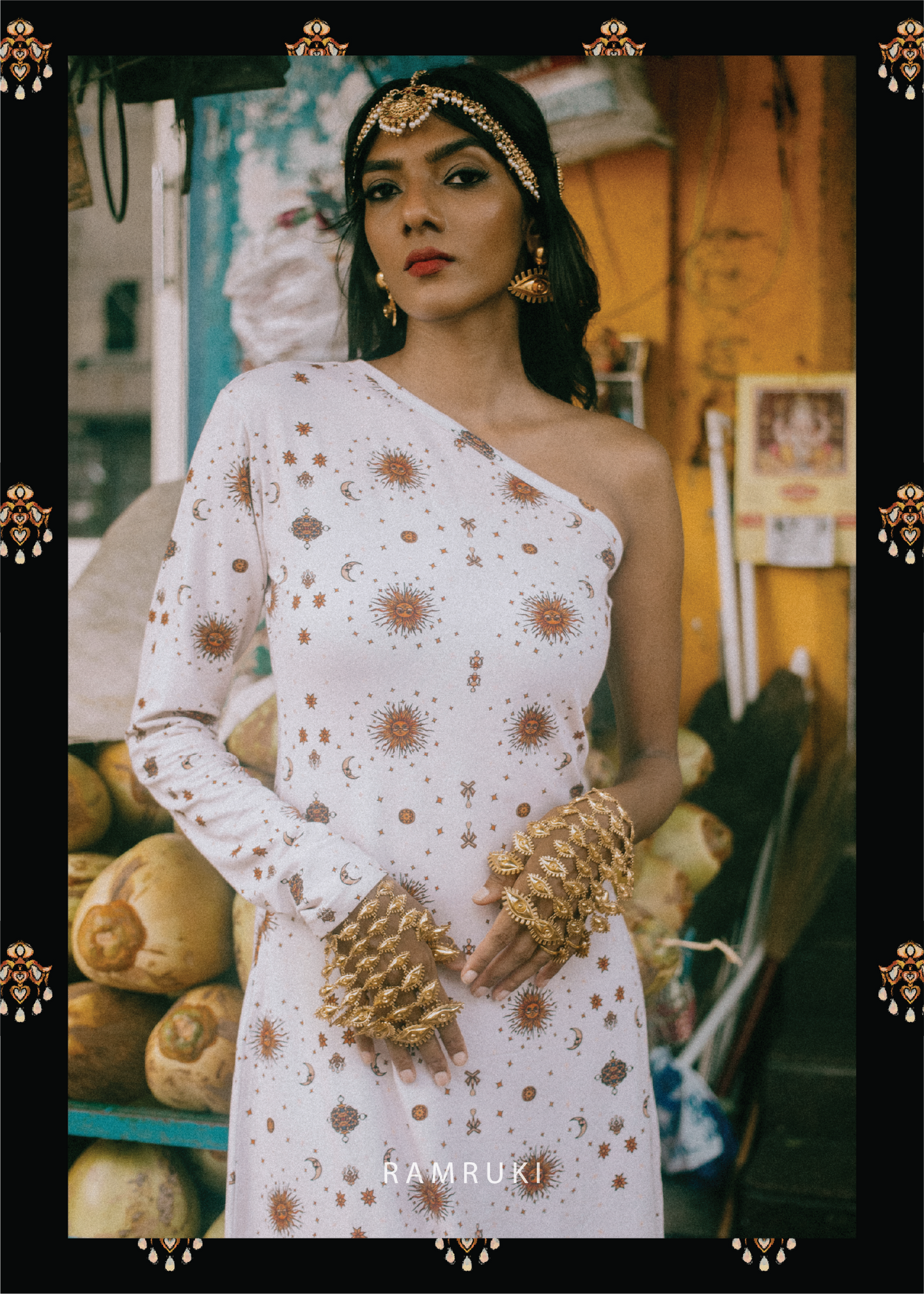 Suriyan Chandiran Mookuthi One Side Shoulder Long Dress