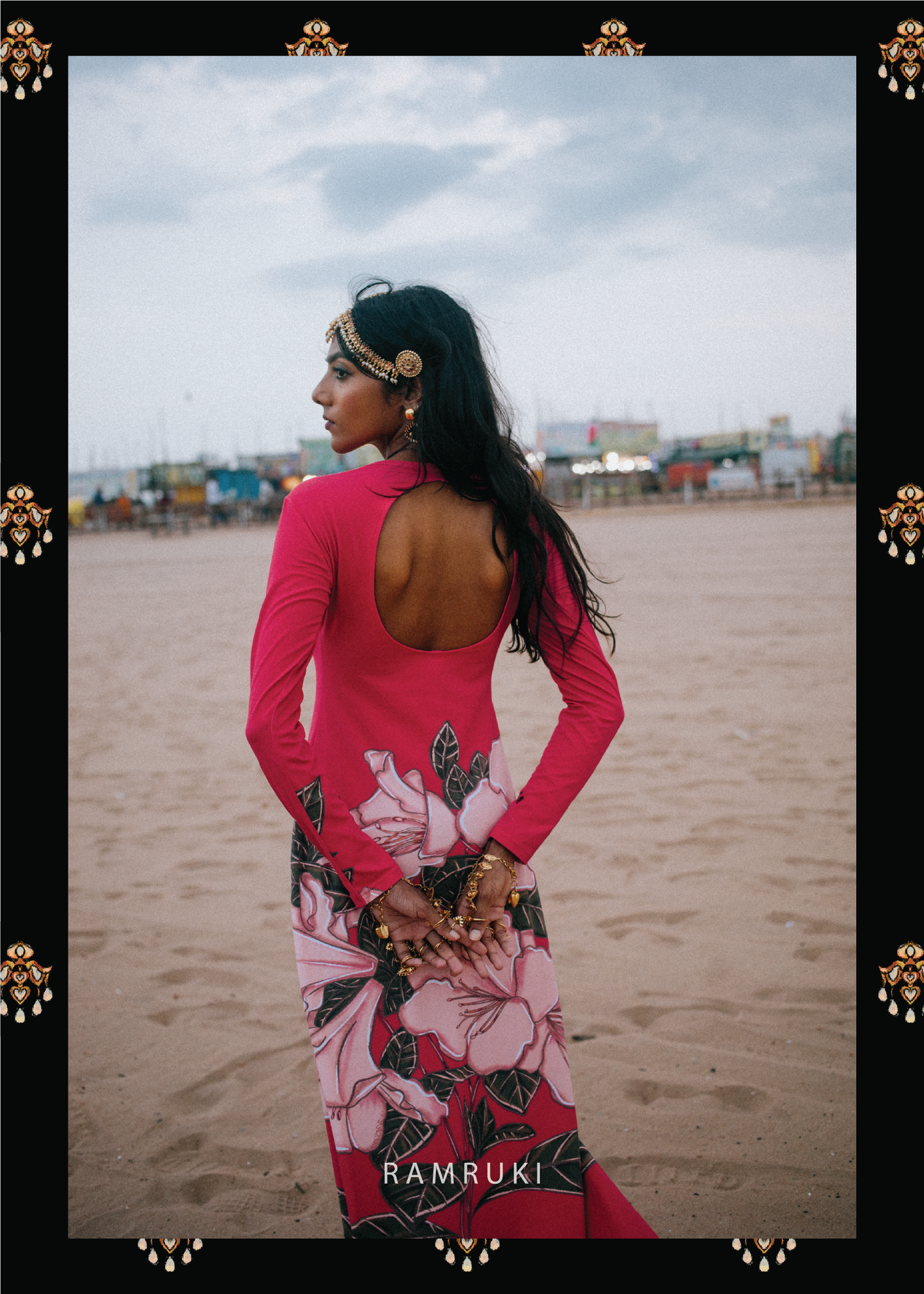 The Deepavali Red – Mookuthi Flower Dress
