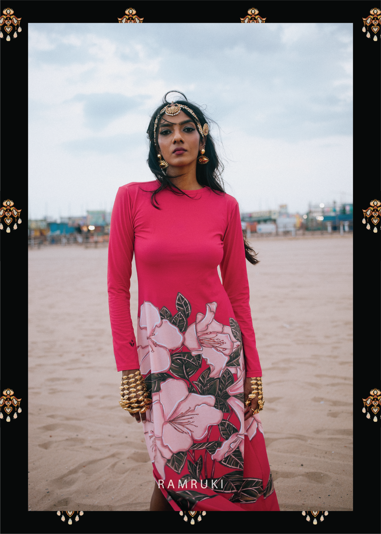 The Deepavali Red – Mookuthi Flower Dress