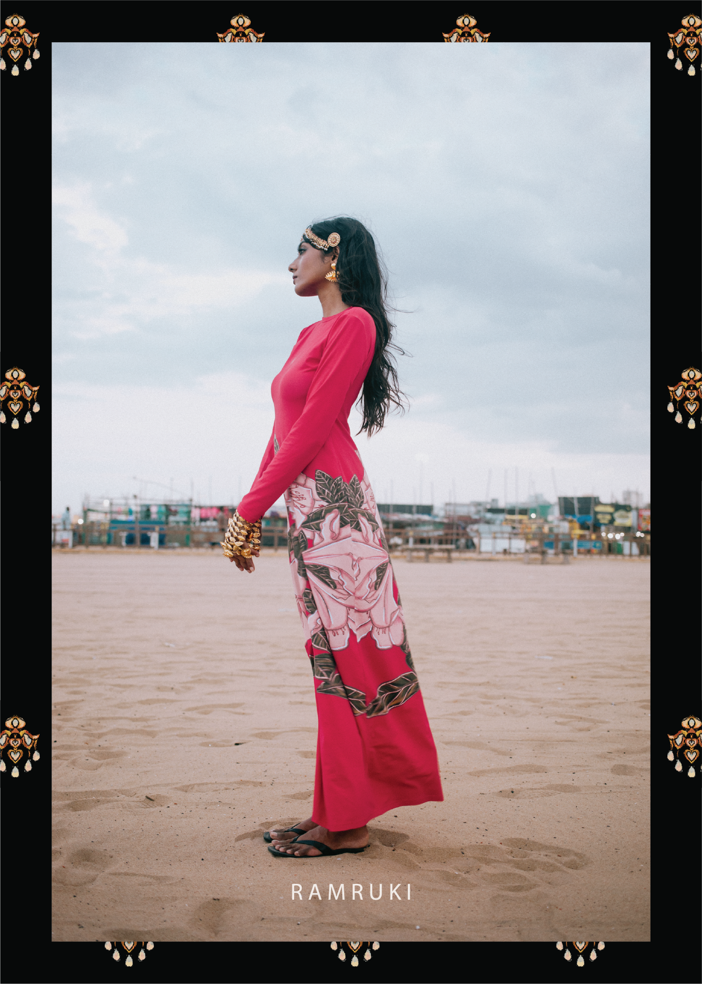 The Deepavali Red – Mookuthi Flower Dress