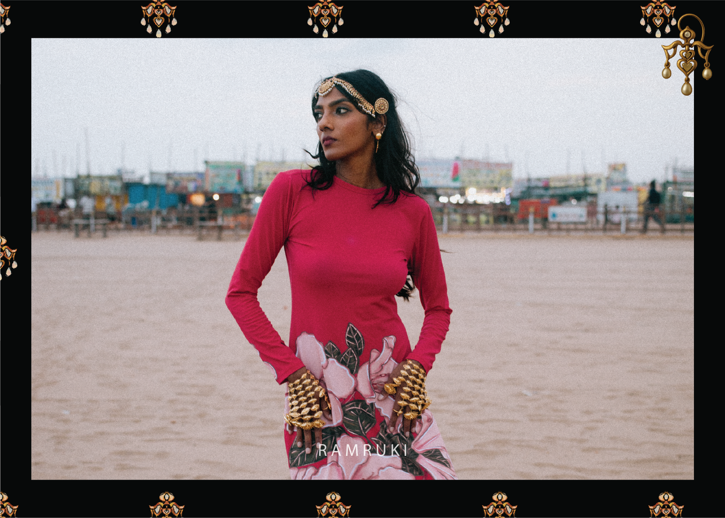 The Deepavali Red – Mookuthi Flower Dress
