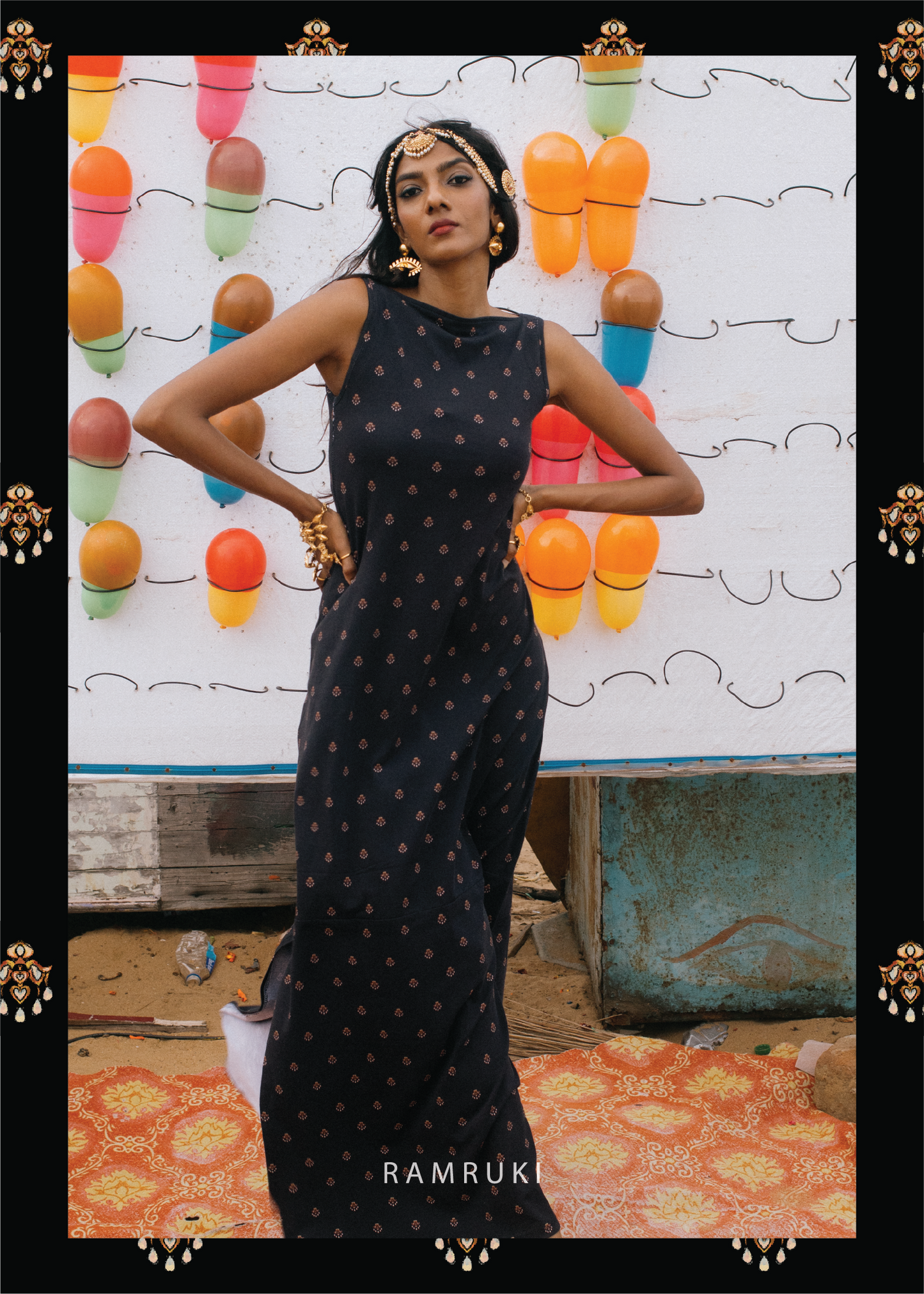 Palūṉ Black Mookuthi Dress