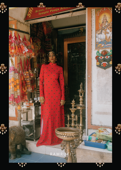 Red Mookuthi Dress