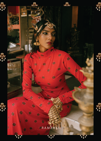 Red Mookuthi Dress