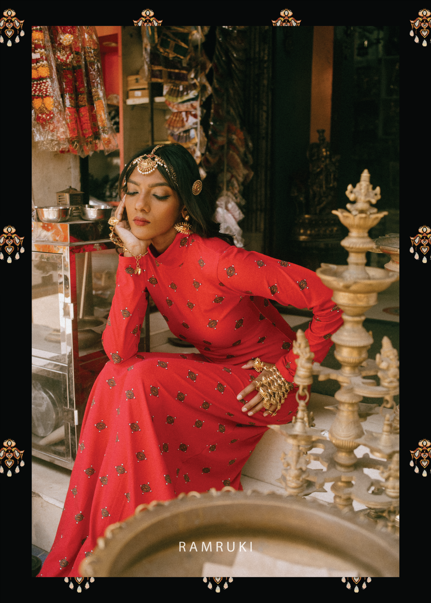 Red Mookuthi Dress
