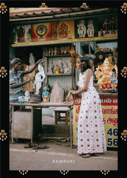 Selai White Mookuthi Dress