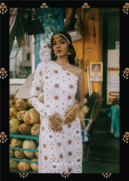 Suriyan Chandiran Mookuthi One Side Shoulder Long Dress