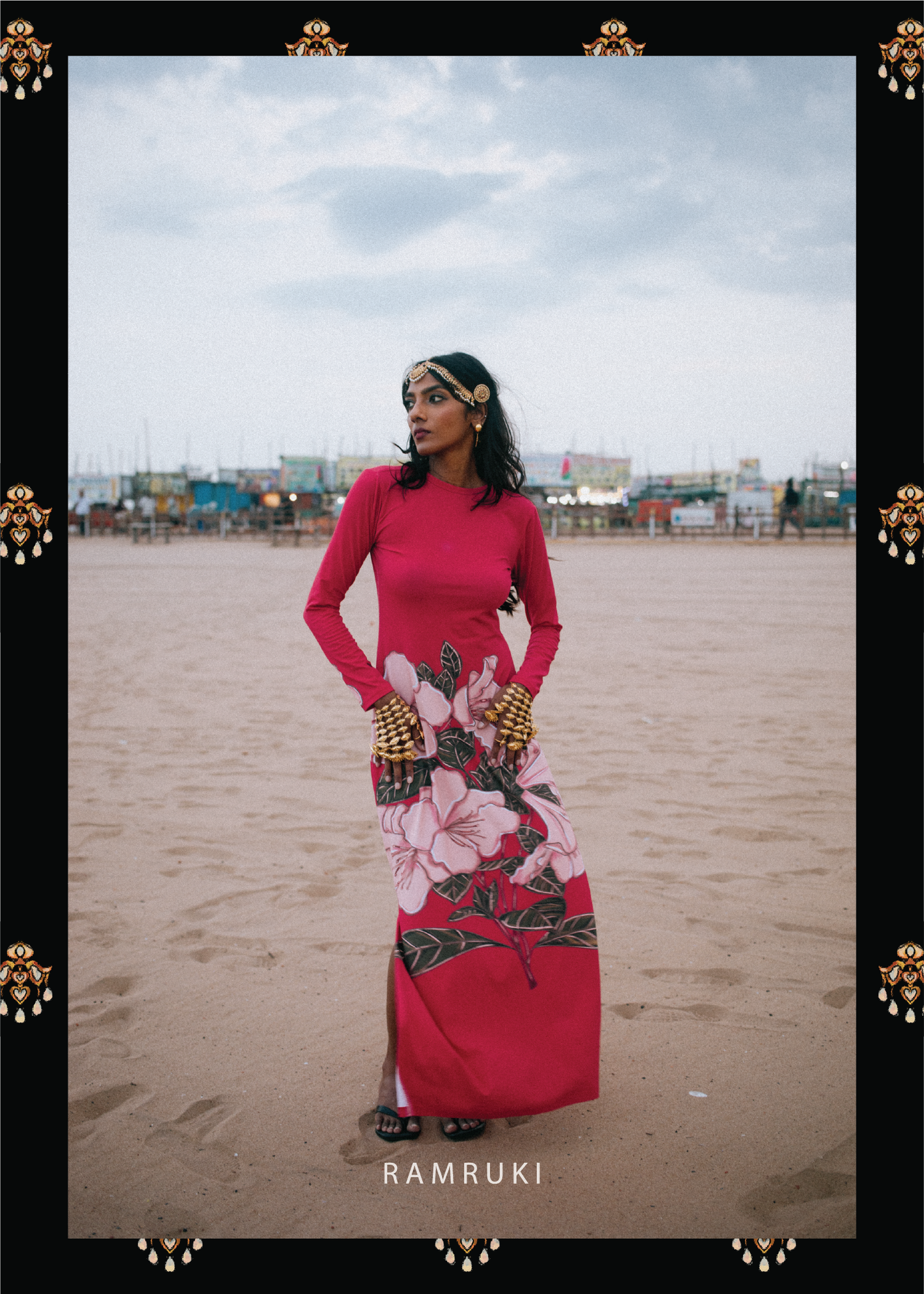 The Deepavali Red – Mookuthi Flower Dress