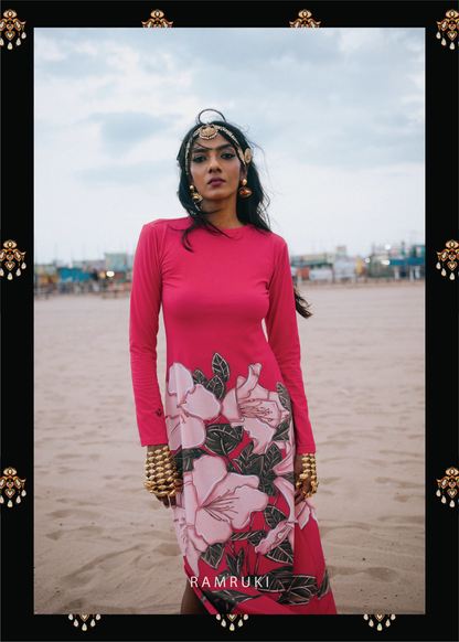 The Deepavali Red – Mookuthi Flower Dress