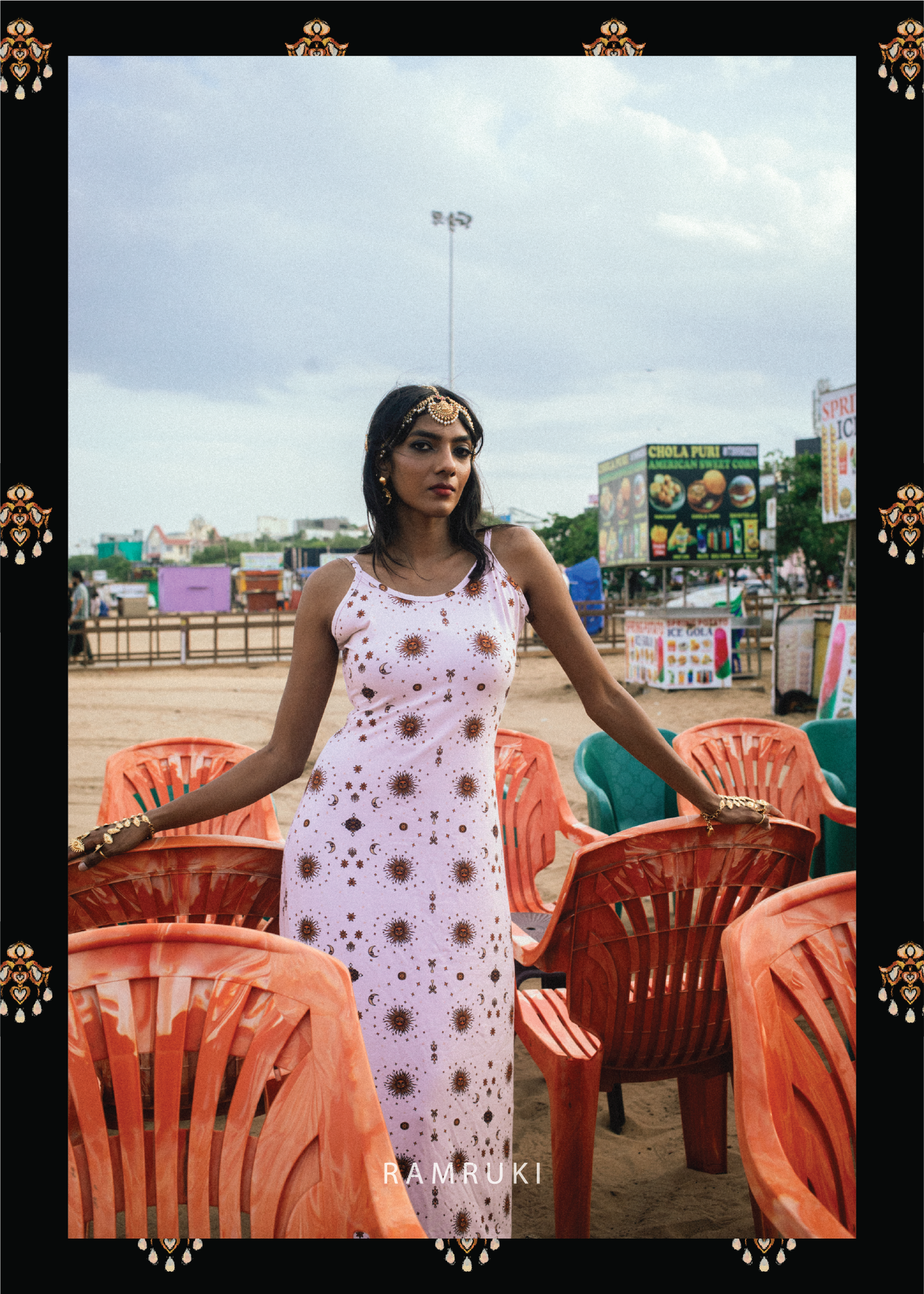 White Sun Moon Mookuthi Dress