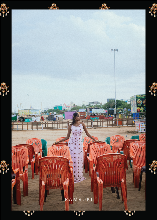 White Sun Moon Mookuthi Dress