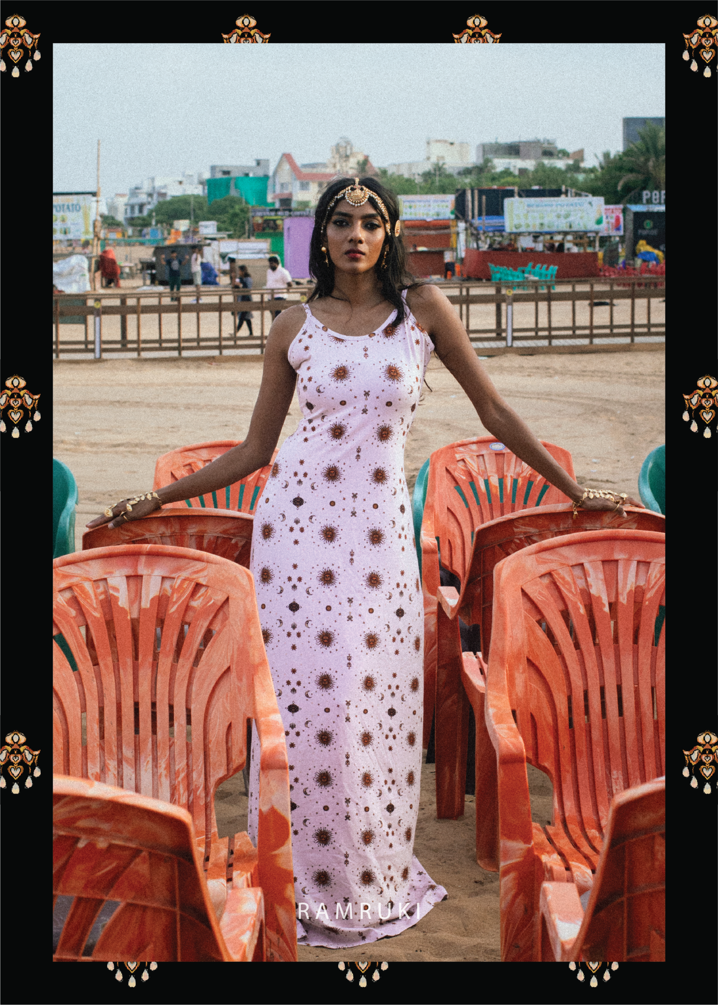 White Sun Moon Mookuthi Dress